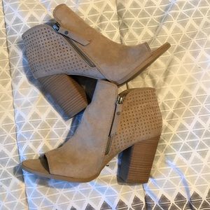 Open toe booties